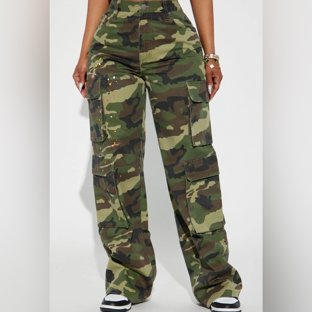 Camp cargo pants - olive/combo